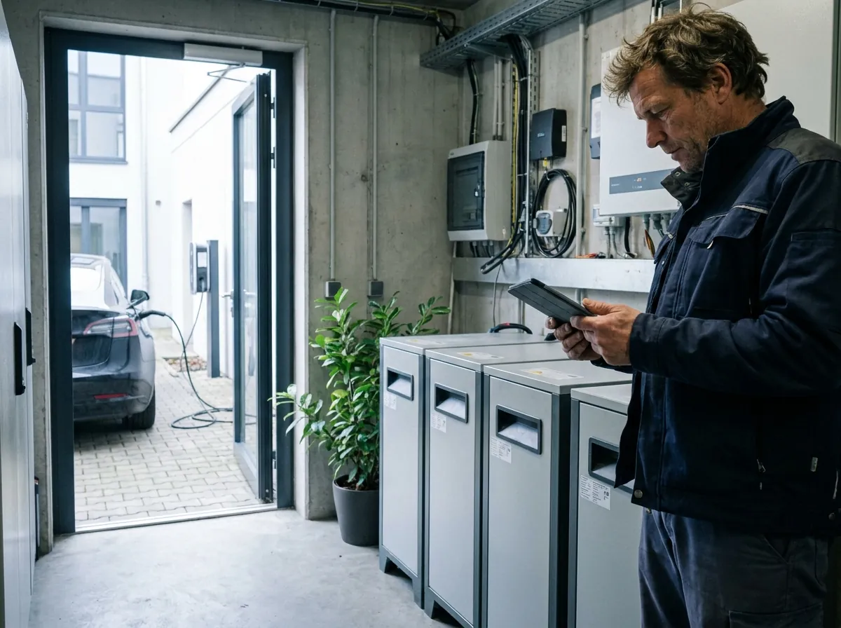 Batteriespeicher in einem Technikraum